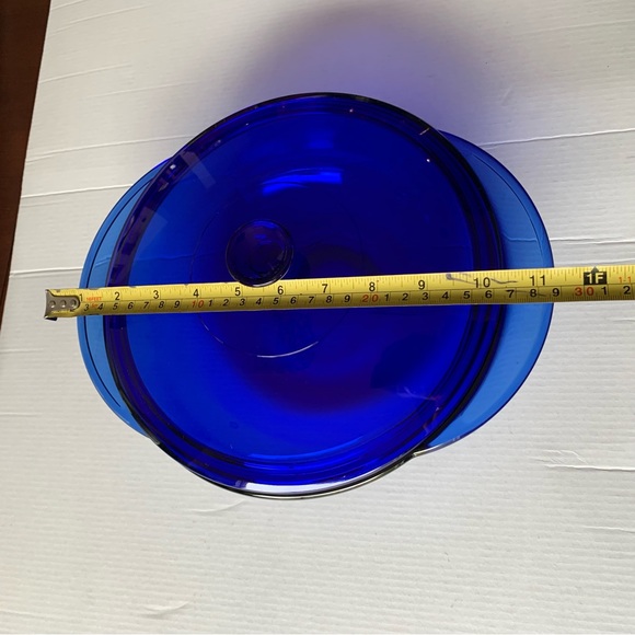Vintage Anchor Hocking Cobalt Blue glass 9” round 2 liters casserole dish & lid - Picture 10 of 11